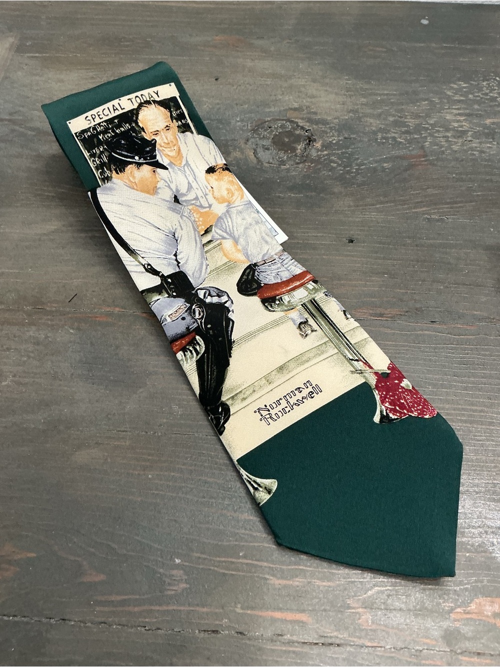 NWT Vintage 1993 Norman Rockwell ‘The Runaway’ Silk Necktie